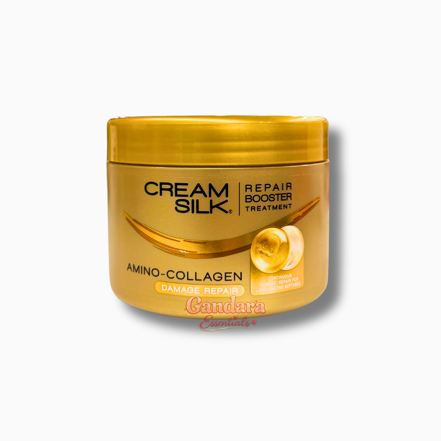Cream Silk Repair Booster Treatment with Amino Collagen in 500mL bottle, nourishing and strengthening hair care product.