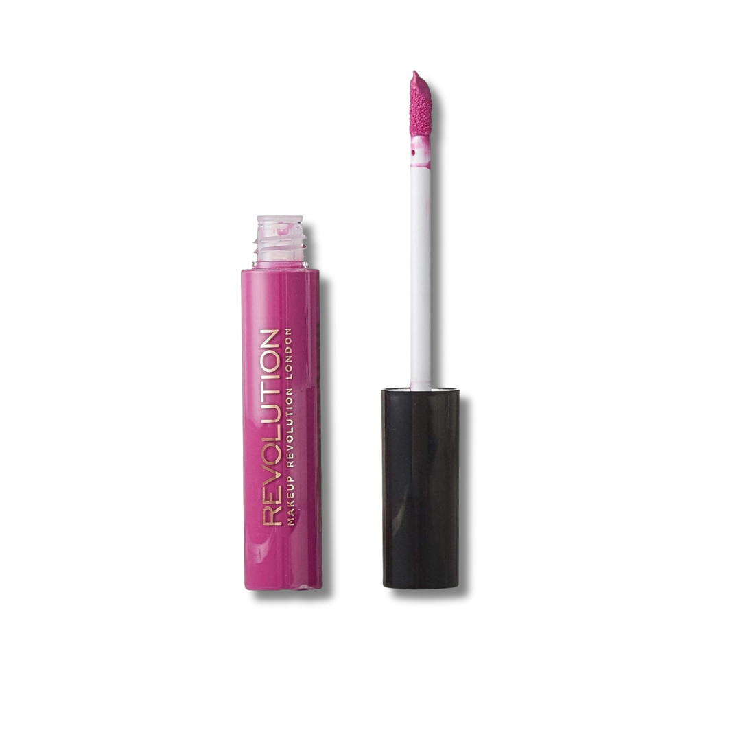 Revolution Lip Amplification in High Voltage, 0.23 oz, showcasing a vibrant lip gloss with a glossy finish.