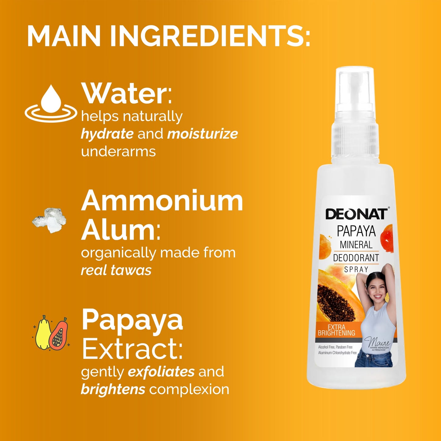 Deonat - Papaya Mineral Deodorant Spray - 100mL