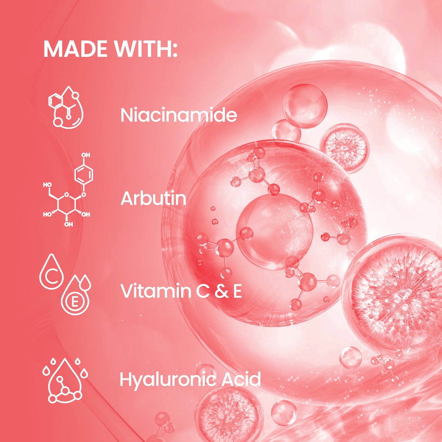 Luxe Organix Niacinamide + Arbutin body wash in pink packaging, 1000g, showcasing a smooth texture and vibrant color.