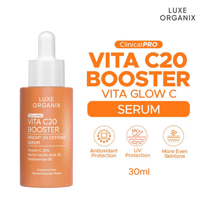Luxe Organix - Vita C20 Booster Bright UV Defense Serum - 30mL