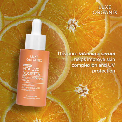 Luxe Organix - Vita C20 Booster Bright UV Defense Serum - 30mL