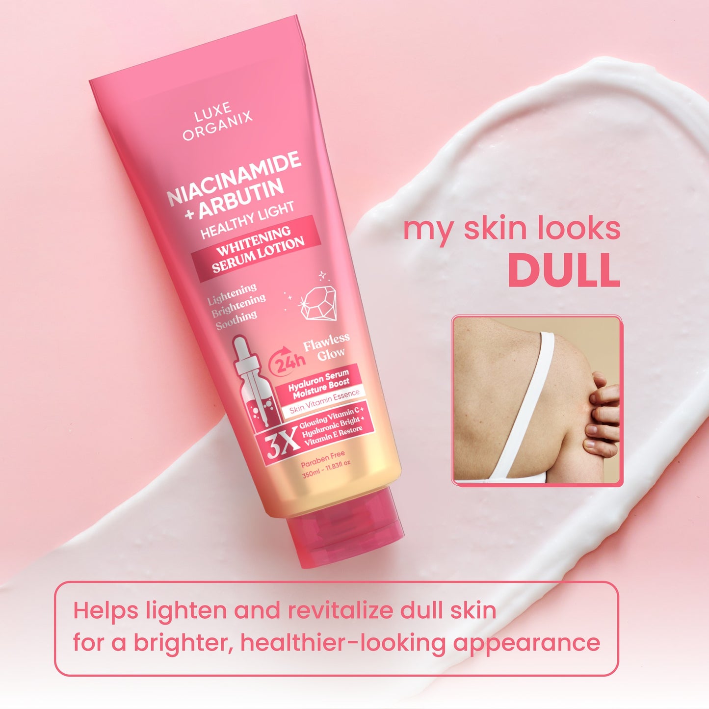 Luxe Organix - Niacinamide + Arbutin Healthy Light Whitening Serum Lotion - 350mL