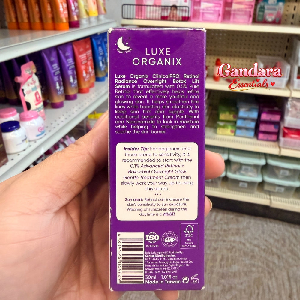 Luxe Organix - Retinol Radiance Overnight Botox Lift Serum - 30mL