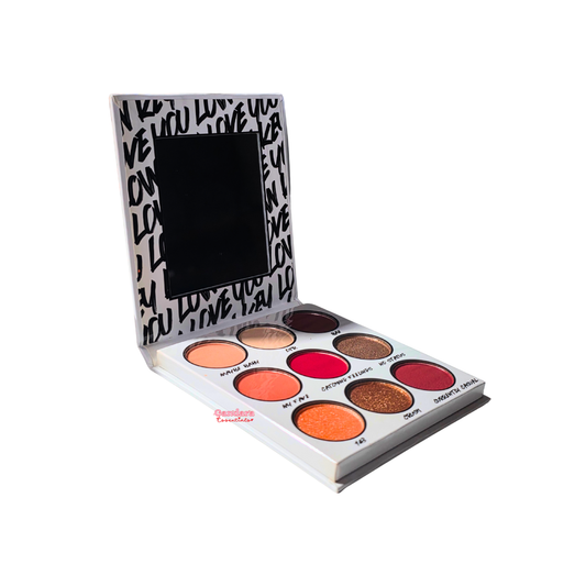 BH Cosmetics 9-color eyeshadow palette with a variety of vibrant and neutral shades in sleek compact packaging.