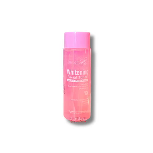 Brilliant Skin Essentials Whitening Maintenance Toner in 120mL bottle with a clear liquid and sleek packaging design.