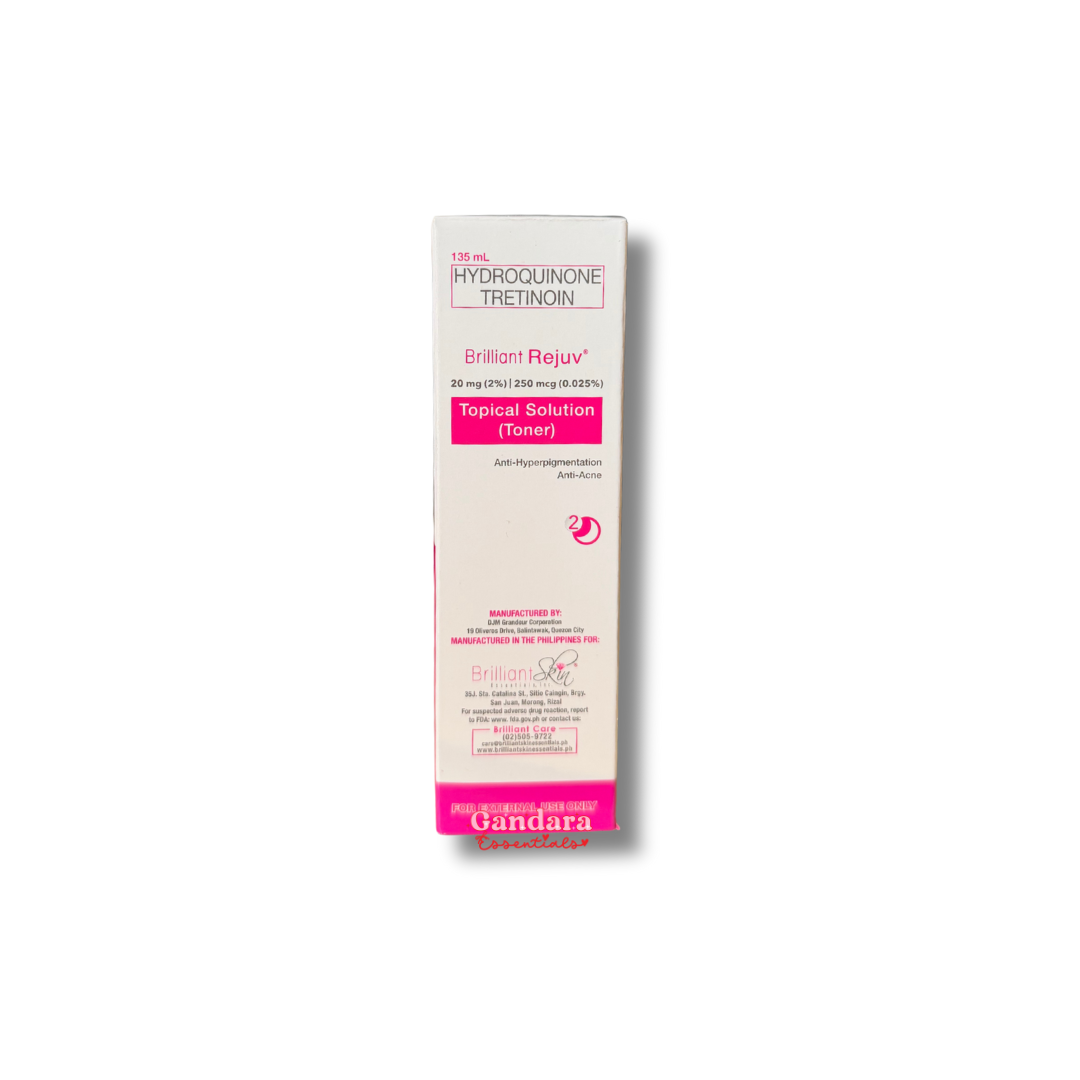 Brilliant Skin Essentials Rejuvenating Facial Toner in 135mL bottle, featuring clear liquid with refreshing appearance
