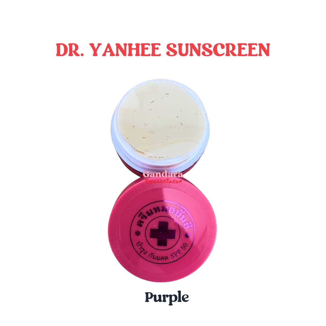 Dr. Yanhee sunscreen in a 5g tube with a lightweight texture, ideal for sun protection and skin care.