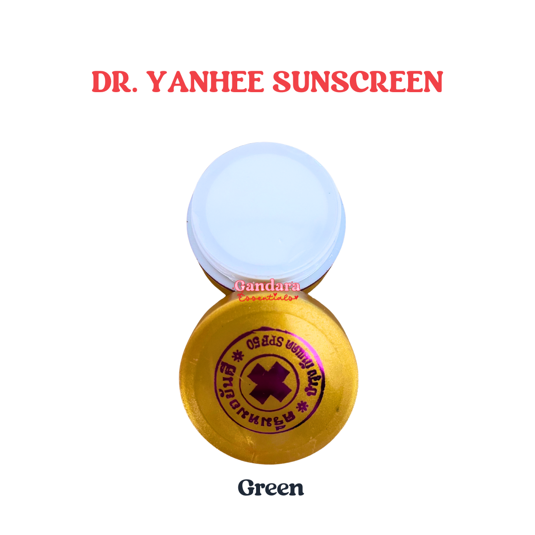 Dr. Yanhee 5g sunscreen tube with a white background, showcasing its sleek design and branding.