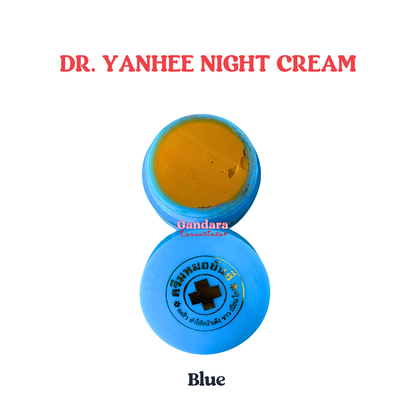 Dr. Yanhee night cream in a 5g jar, showcasing the product's smooth texture and packaging design.