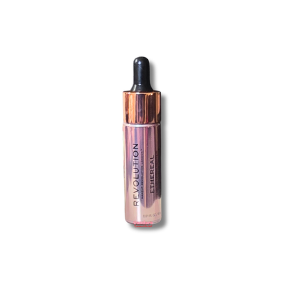 Revolution Liquid Highlighter in 0.61 oz bottle, showcasing a luminous, shimmering liquid for radiant skin.