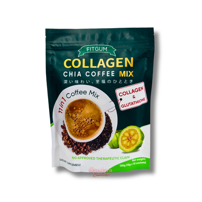 Fitgum - Collagen Chia Coffee Mix - 12g x 10 Sachet