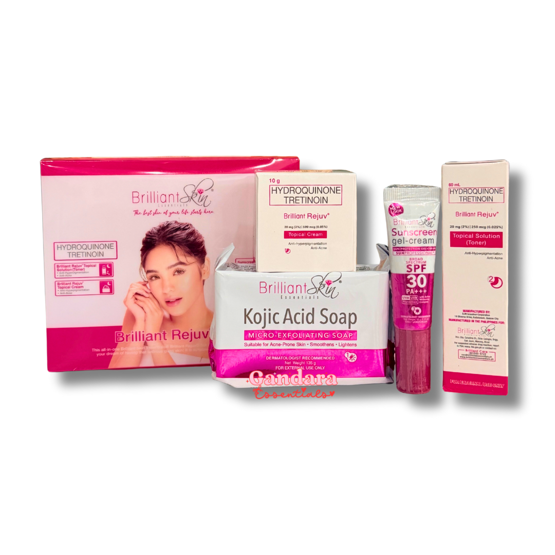 Brilliant Skin Essentials Advanced Rejuvenating Facial Set with creams and serums for youthful, glowing skin.