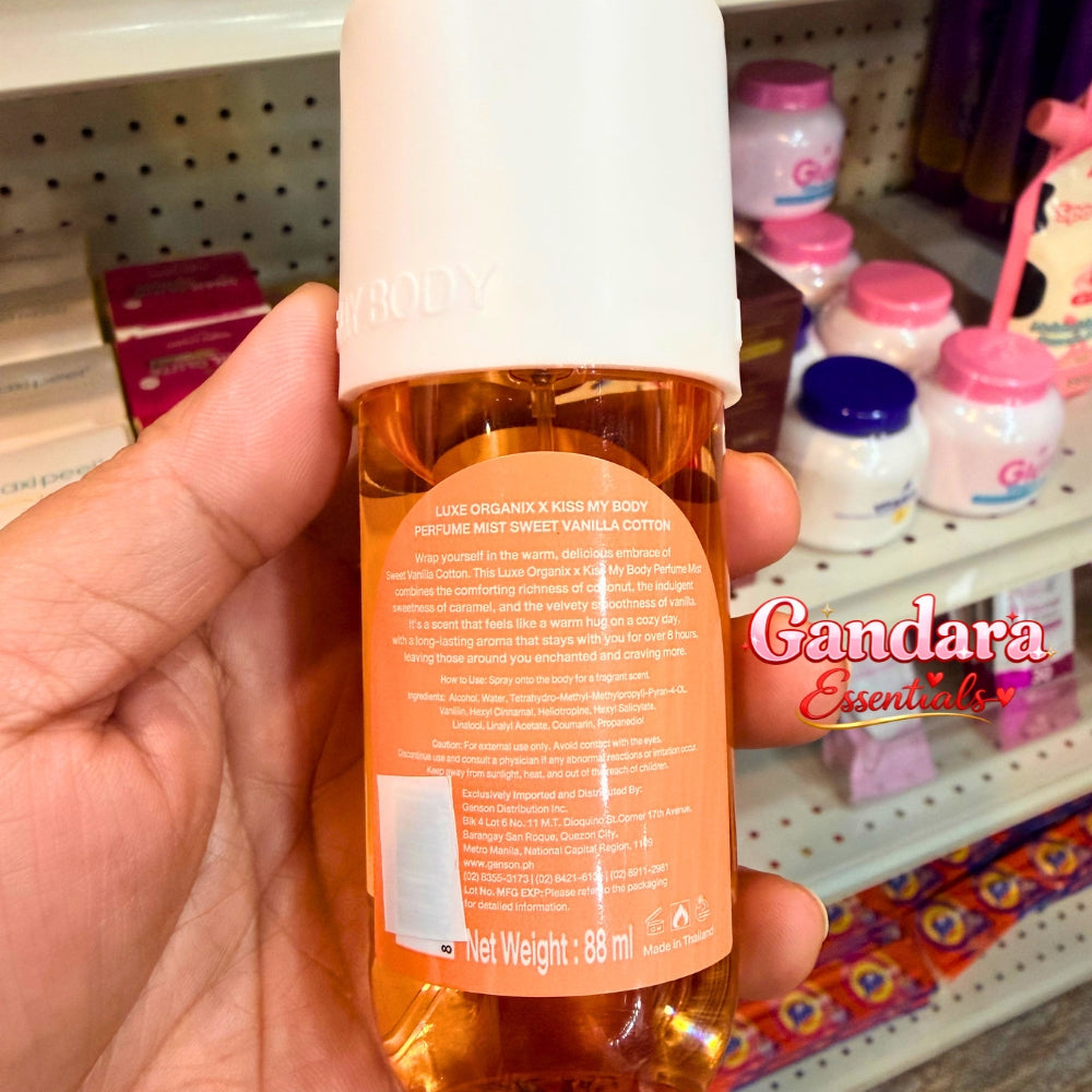 Luxe Organix - Kiss my Body Sweet Vanilla Cotton Perfume Mist - 88mL