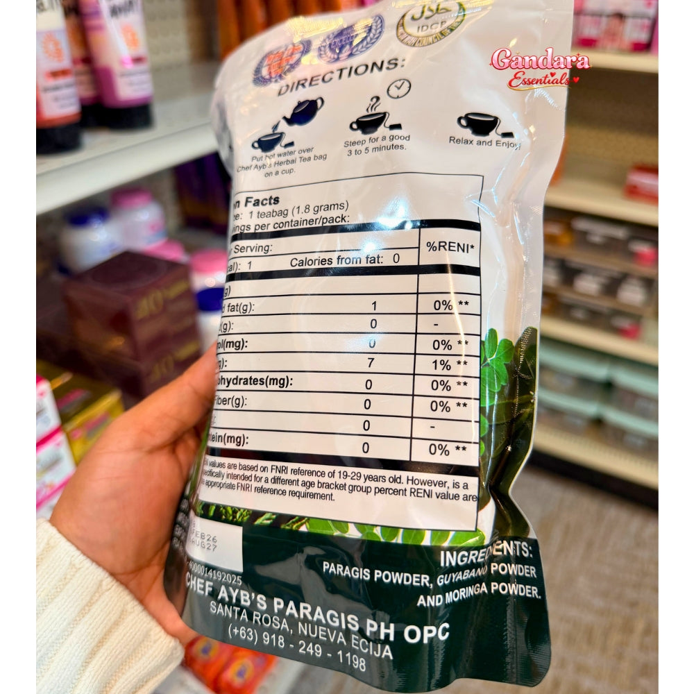 Chef Aybs Paragis - Paragis with Moringa and Guyabano Tea - 1.8g x 20 Sachets