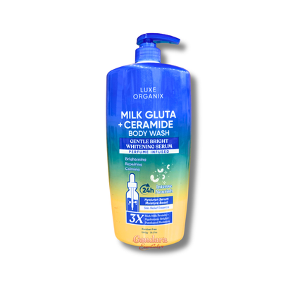 Luxe Organix - Milk Gluta + Ceramide body wash in blue bottle - 1000g