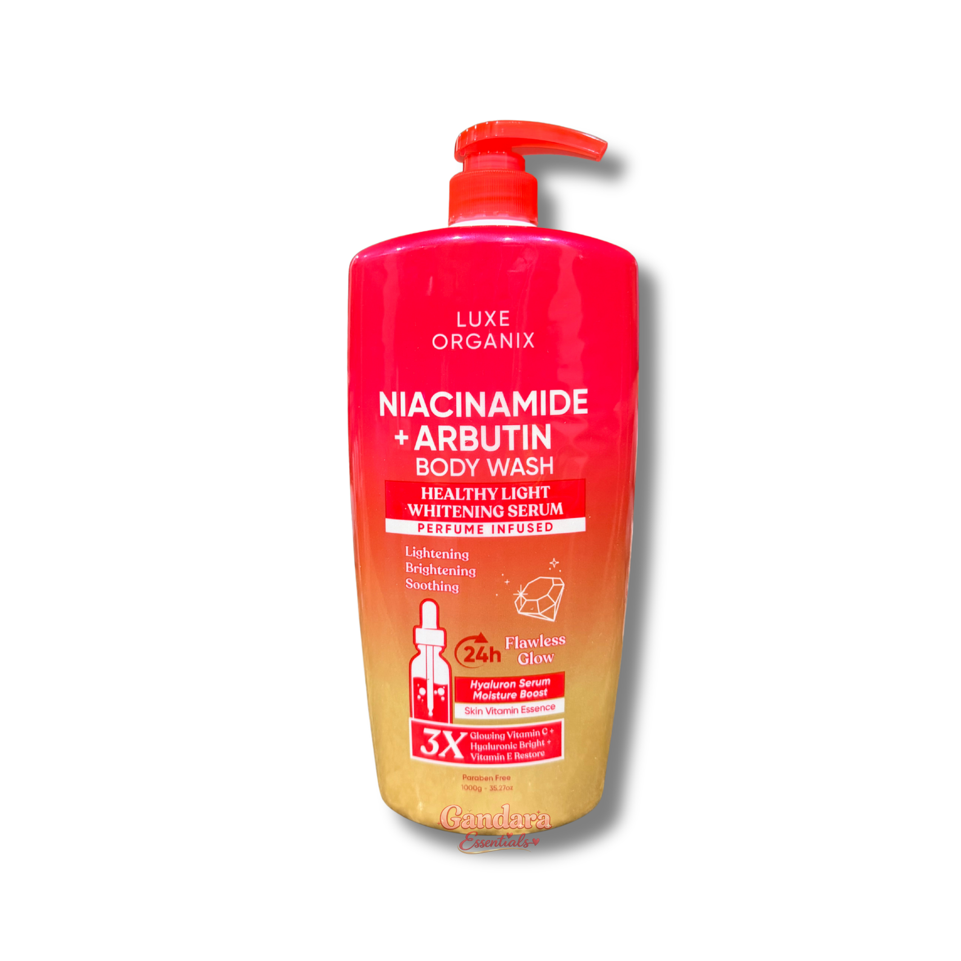 Luxe Organix - Niacinamide + Arbutin Healthy Light Whitening Serum Body Wash (Pink) - 1000g
