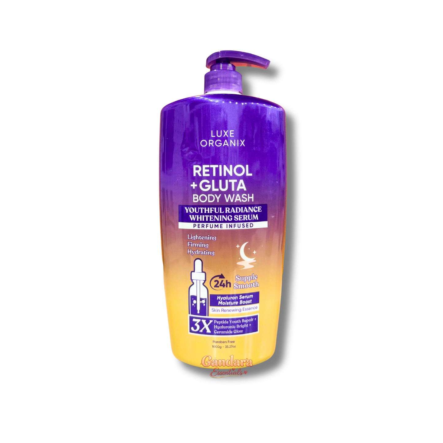 Luxe Organix - Retinol + Gluta Youthful Radiance Whitening Serum Body Wash (Purple) - 1000g