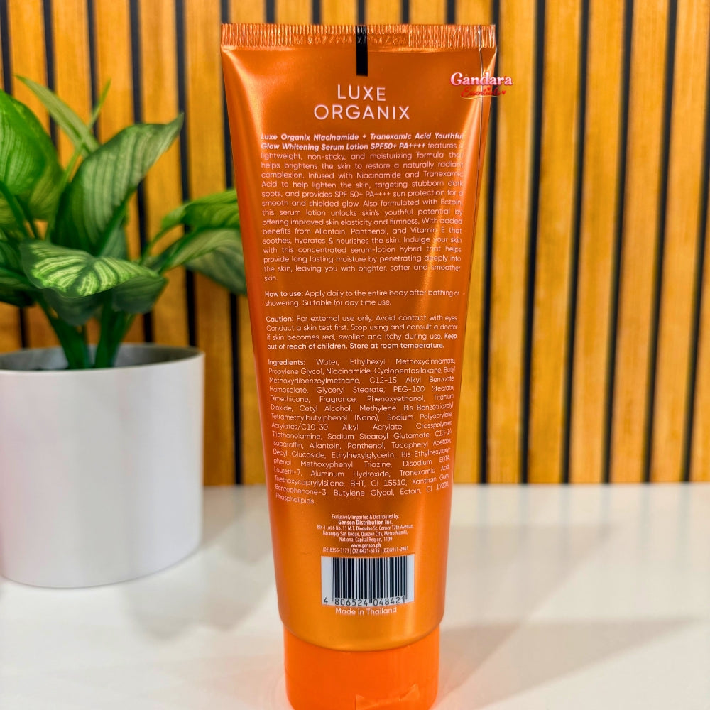 Luxe Organix - Niacinamide + Tranexamic Acid Youthful Glow Whitening Serum Lotion SPF50 Pa++++ - 200mL