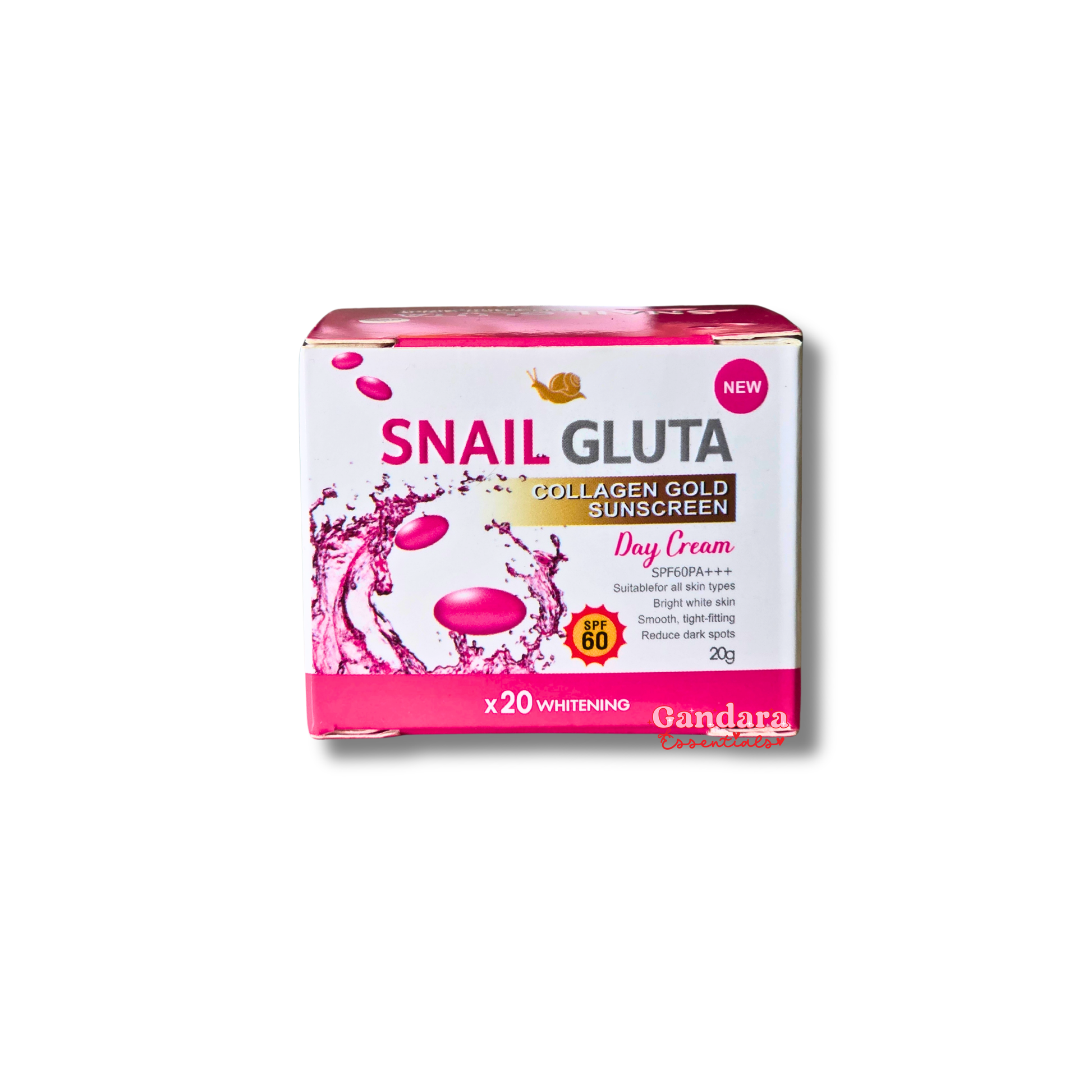 Perfect Skin Lady - Snail Gluta Collagen Gold Sunscreen SPF60 (Day Cream) - 20g