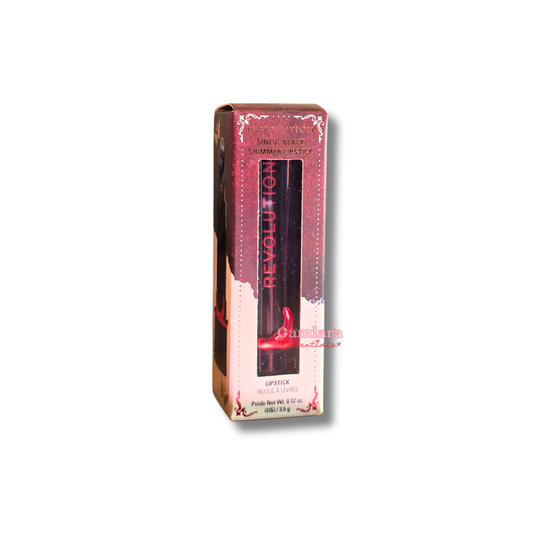 Revolution - Sinful Black Shimmer Lipstick - 0.12 oz/ 3.5g