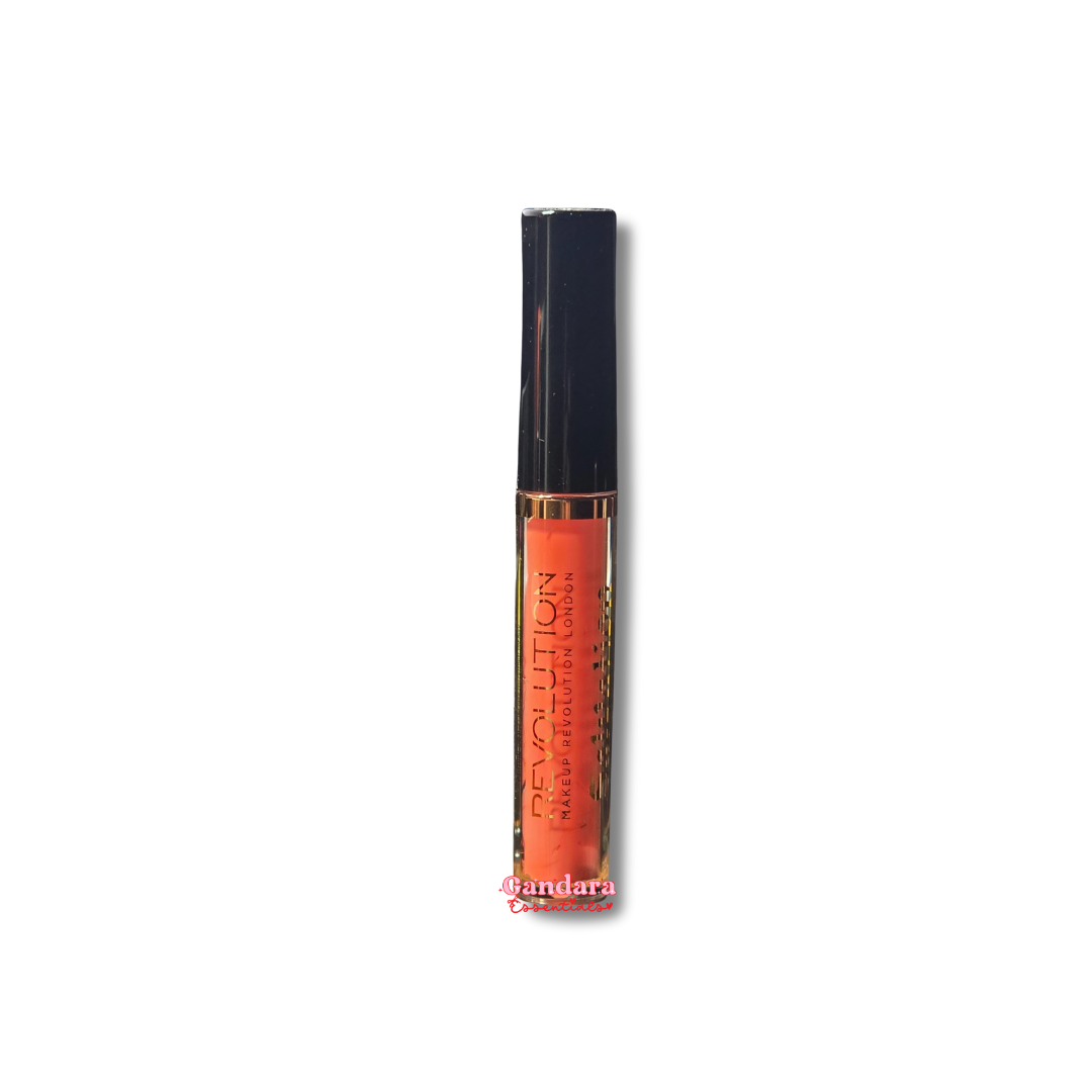 Revolution Salvation Velvet Lip Lacquer in The One For All shade, 0.06 oz tube with a smooth, velvety finish.