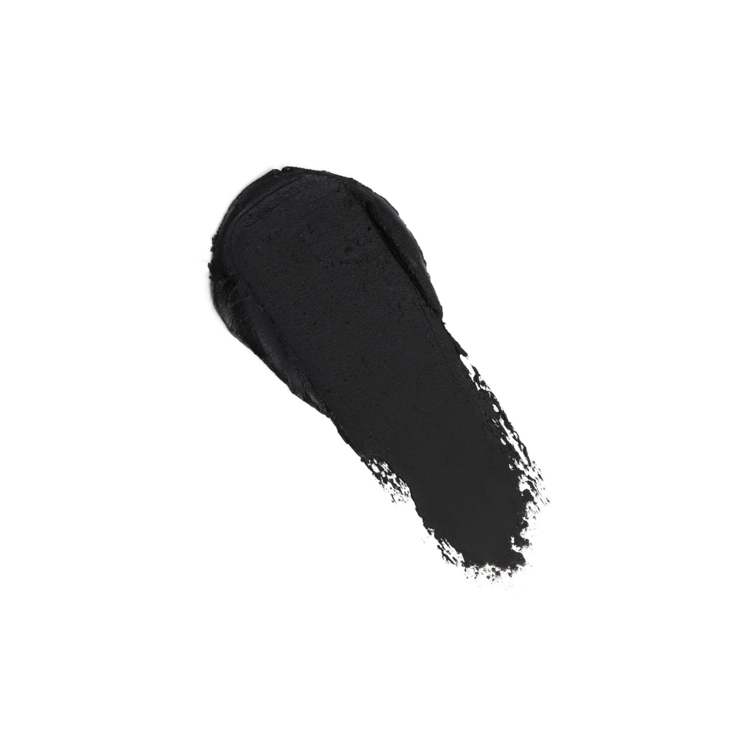 Revolution Sinful Black Shimmer Lipstick in a sleek tube, showcasing its rich black shade with shimmering finish.