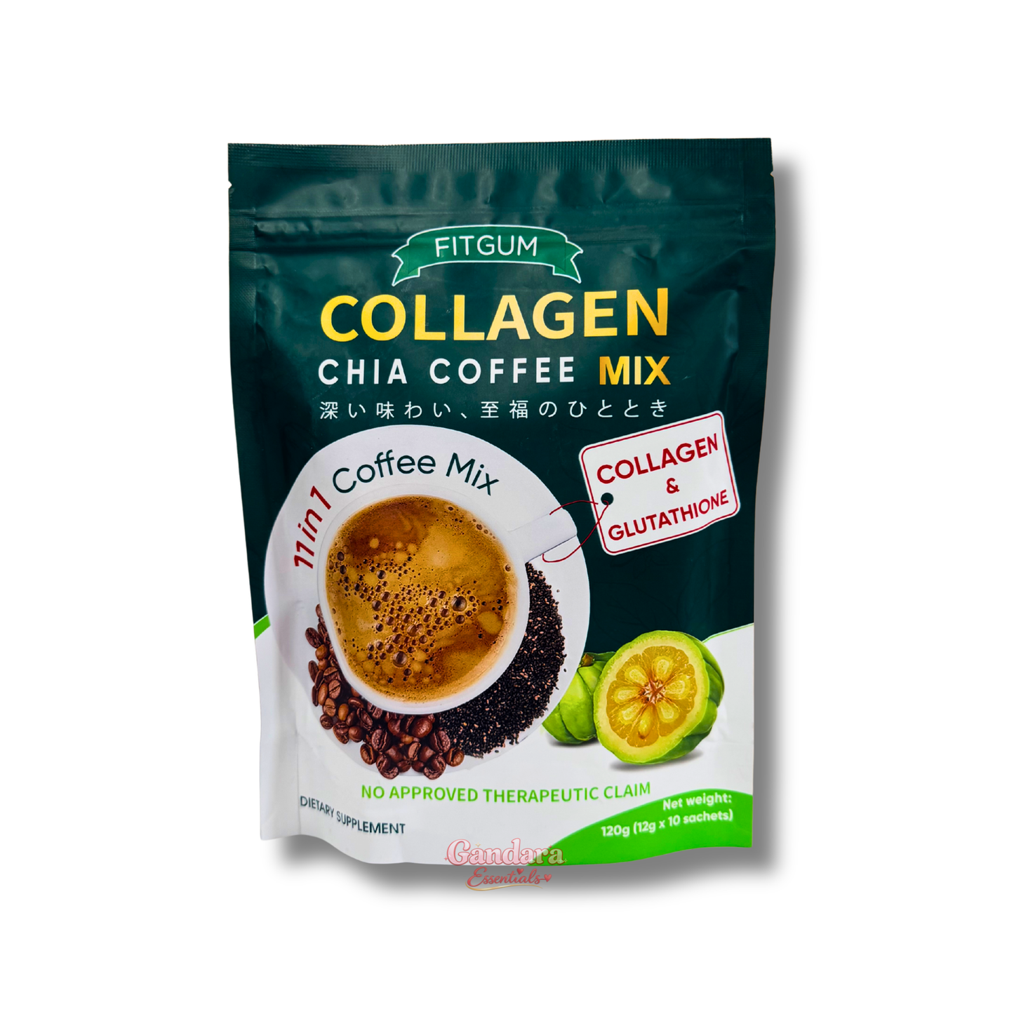 Fitgum - Collagen Chia Coffee Mix - 12g x 10 Sachet