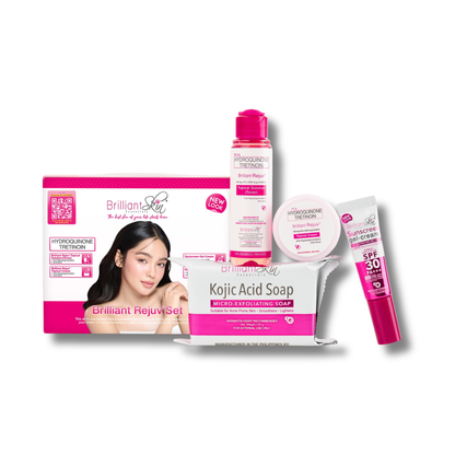 Brilliant Skin Essentials Advanced Rejuvenating Facial Set with serums and creams for youthful, radiant skin.