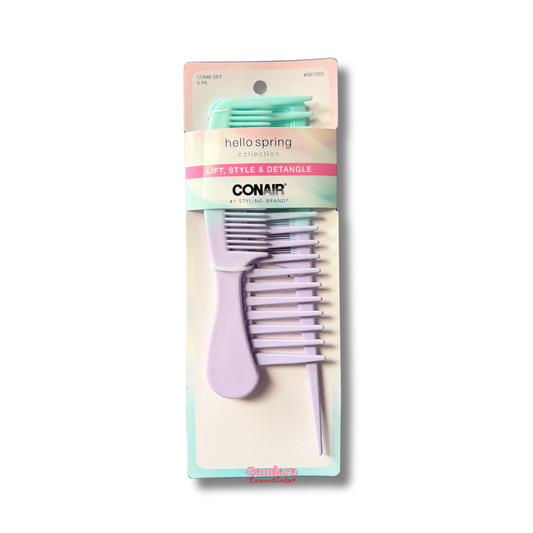 Conair - Hello Spring Collection Lift Style and Detangle Hair Combs - 1 Set (3 Pc)
