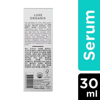 Luxe Organix - Miracle Solutions Acne Derm+ Serum - 30mL